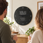 Personalised Engraved Mr and Mrs Slate Wedding Clock