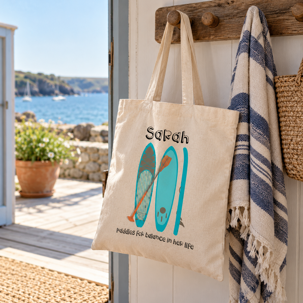 Personalised I Paddle For Balance Paddleboard Tote Bag