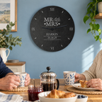 Personalised Engraved Mr and Mrs Slate Wedding Clock