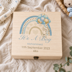 Personalised Rainbow Baby Boy Gift Box
