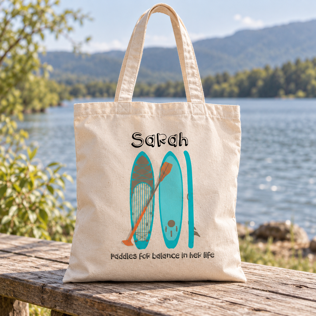 Personalised I Paddle For Balance Paddleboard Tote Bag