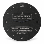 Personalised Engraved Family Kitchen Slate Clock