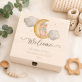 Personalised White Luxury Baby Gift Box – Watercolour Balloon Keepsake