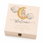 Personalised White Luxury Baby Gift Box – Watercolour Balloon Keepsake