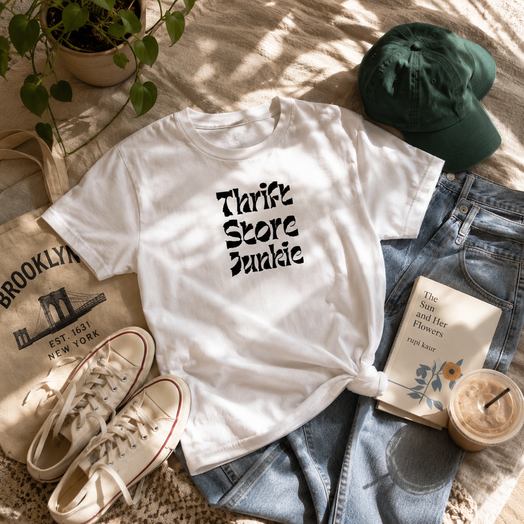 Thrift Store Junkie T-Shirt | Vintage Shopper Gift Tee