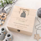 Personalised White Luxury BabyBoy  Gift Box – Newborn Keepsake