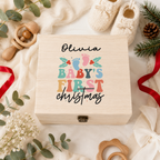 Personalised baby's first Christmas Eve box, festive keepsake gift
