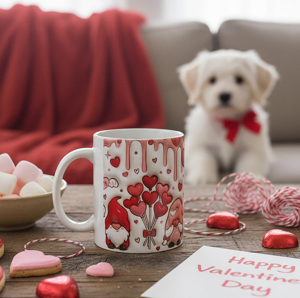 Cute Gnome Heart Valentine's Mug