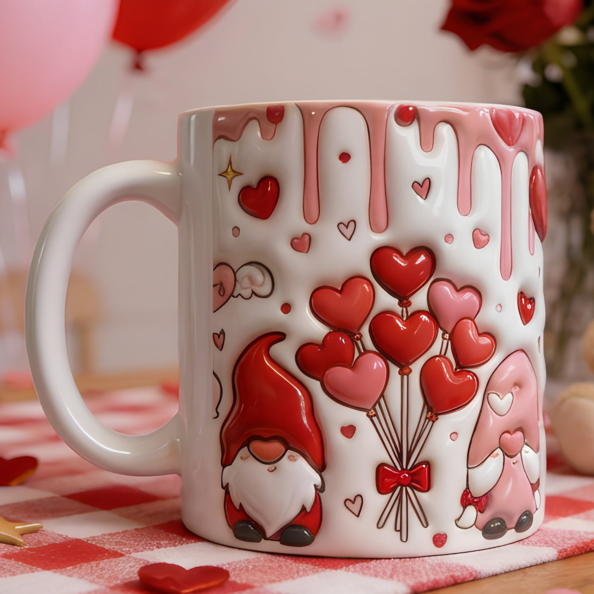 Cute Gnome Heart Valentine's Mug