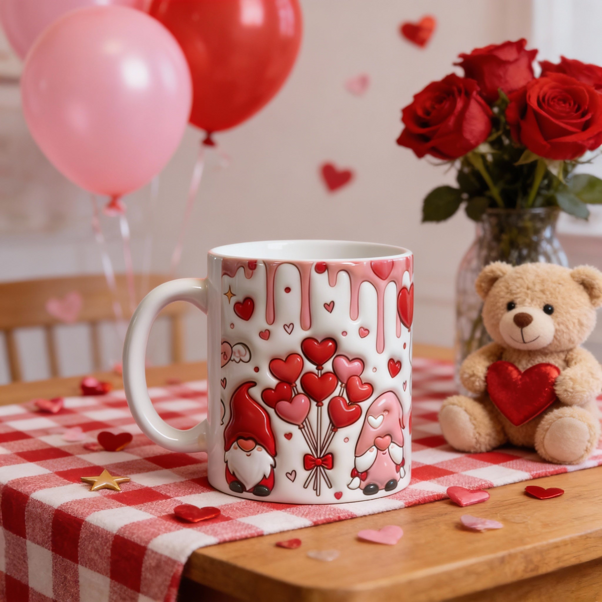 Cute Gnome Heart Valentine's Mug