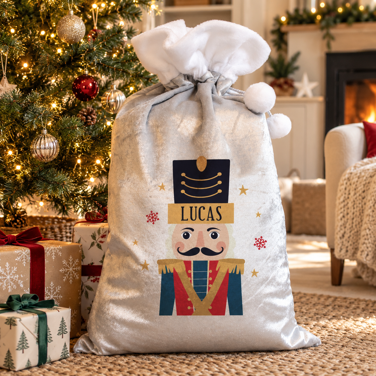Personalised Nutcracker Christmas Sack
