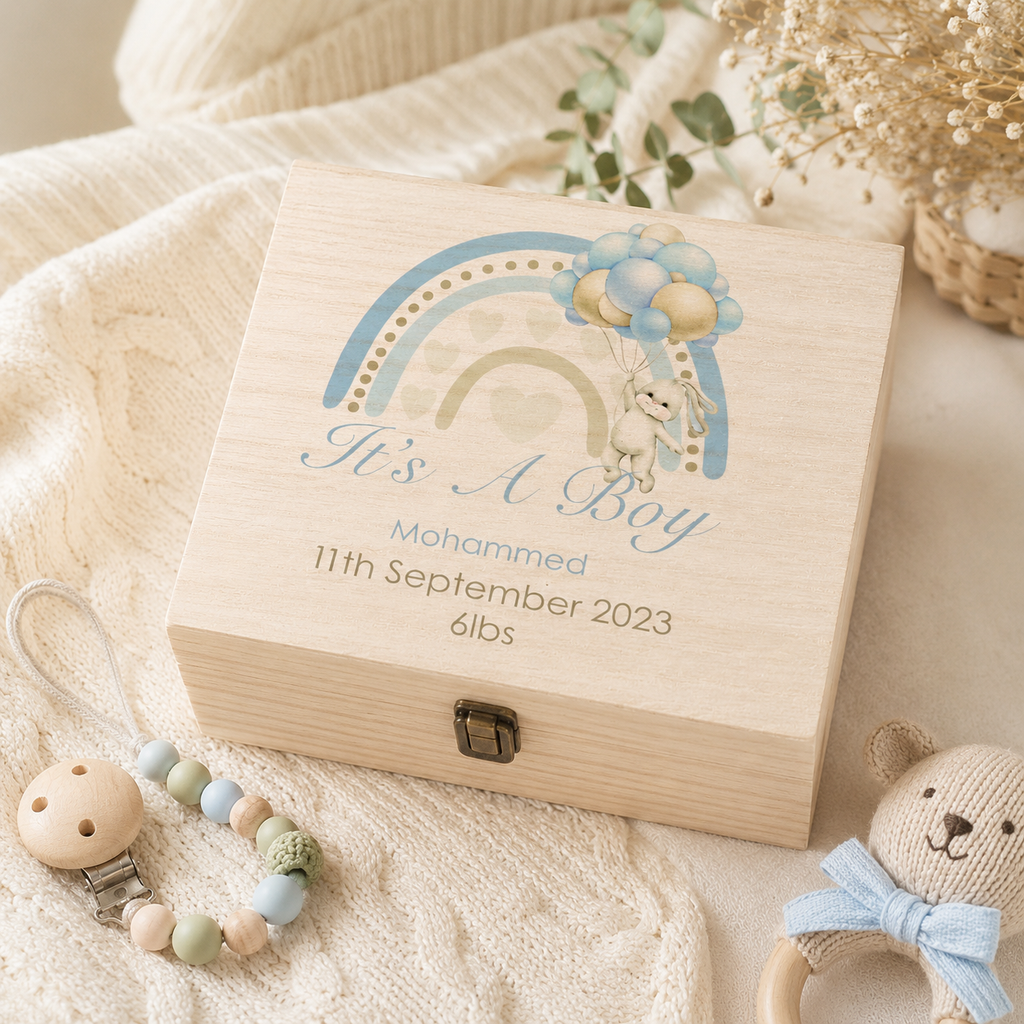 Personalised New Baby Boy Gift Box