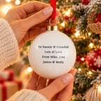 Personalised Scallop Bow Photo Ceramic Bauble
