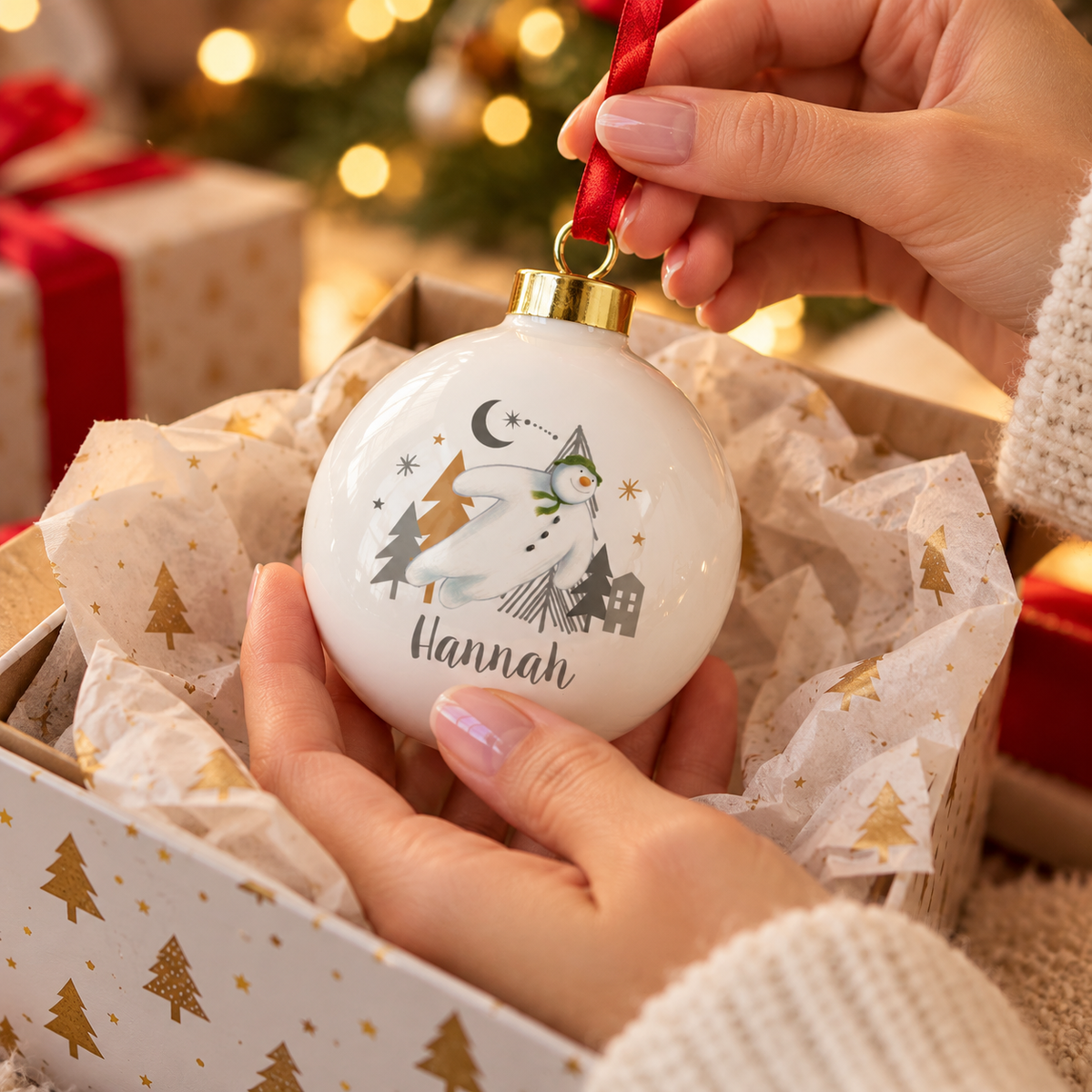 Personalised The Snowman Magical Adventure Bauble