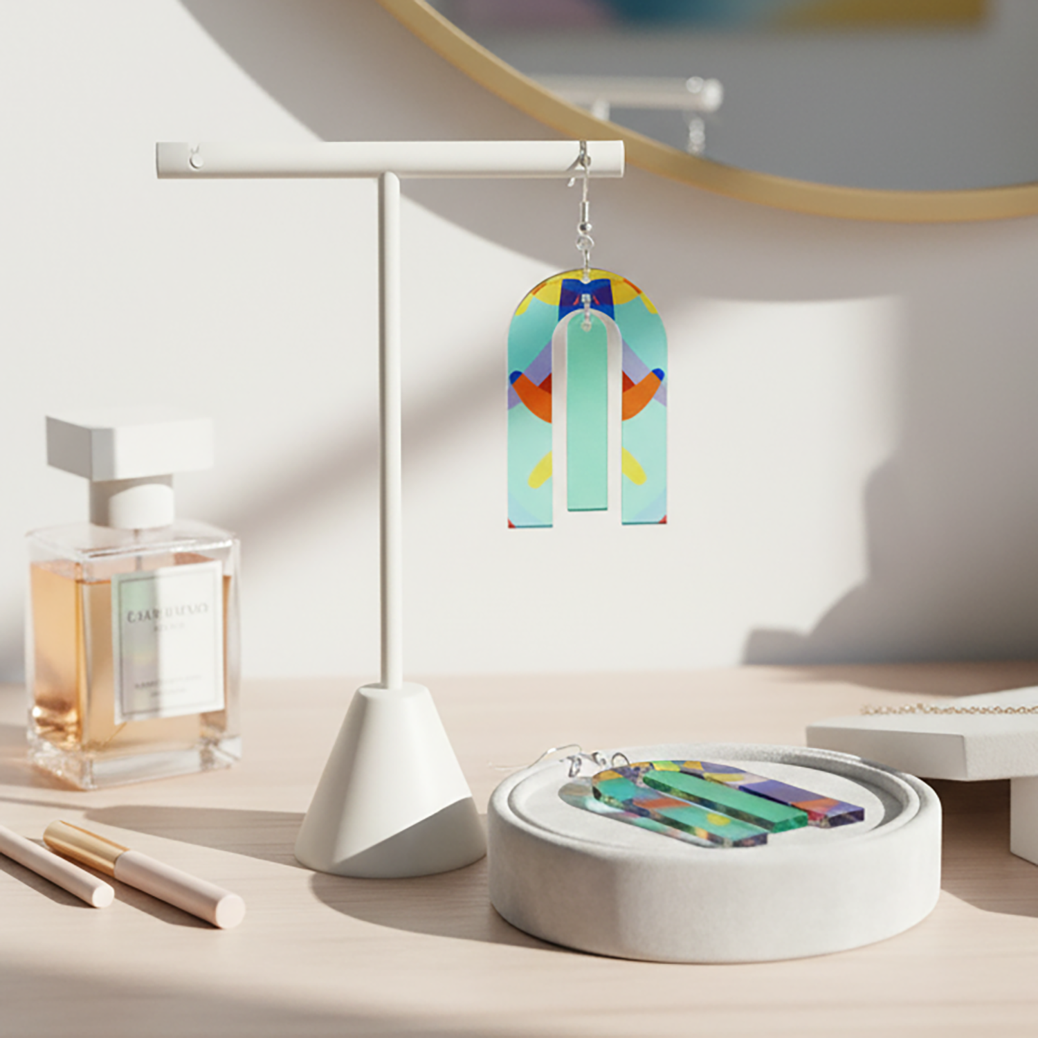 Printed Modern Acrylic Earrings