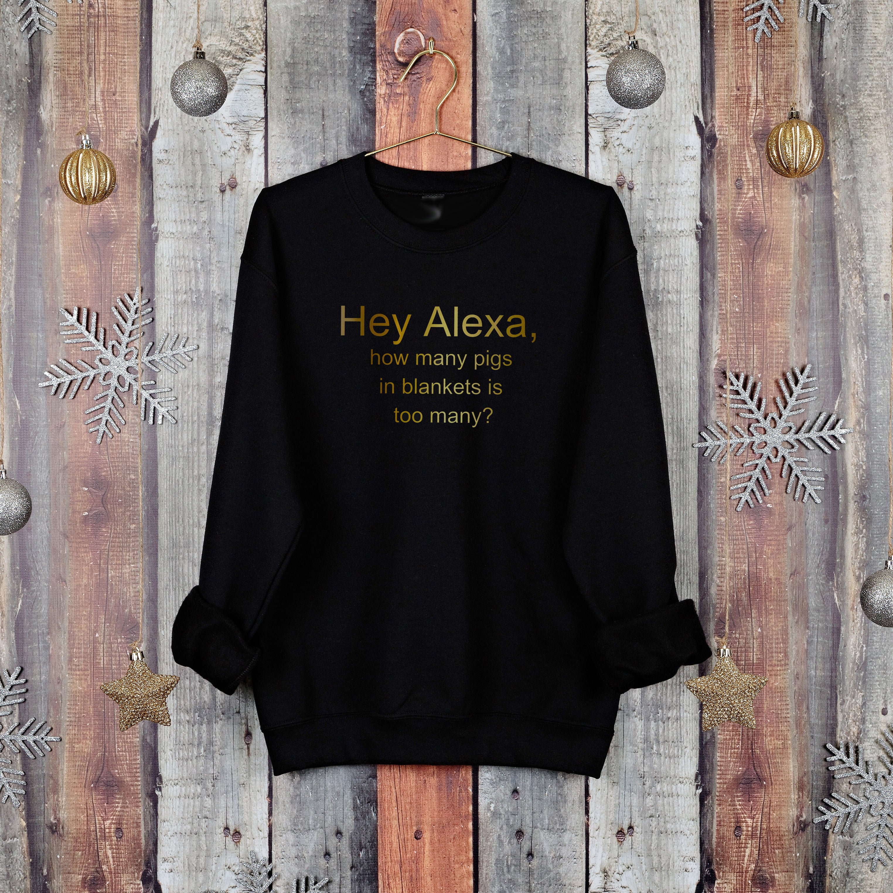 Alexa, How Many Pigs in Blankets is too many? Christmas Jumper