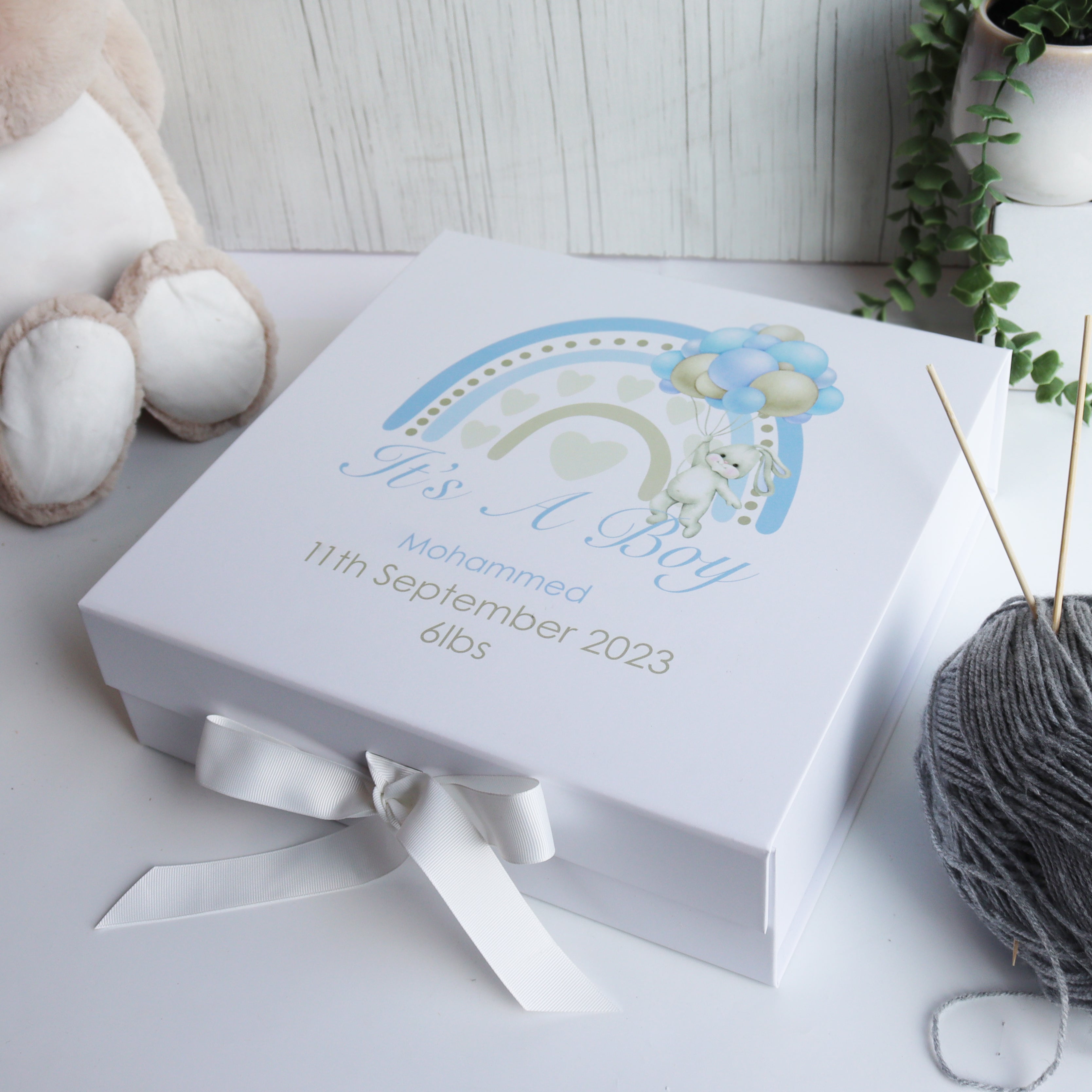 Personalised New Baby Boy Gift Box