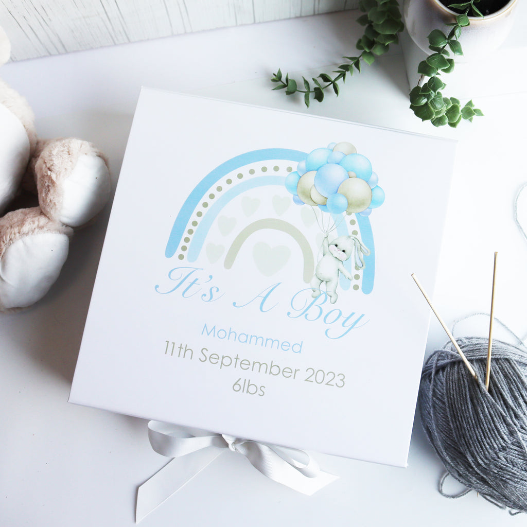 Personalised New Baby Boy Gift Box