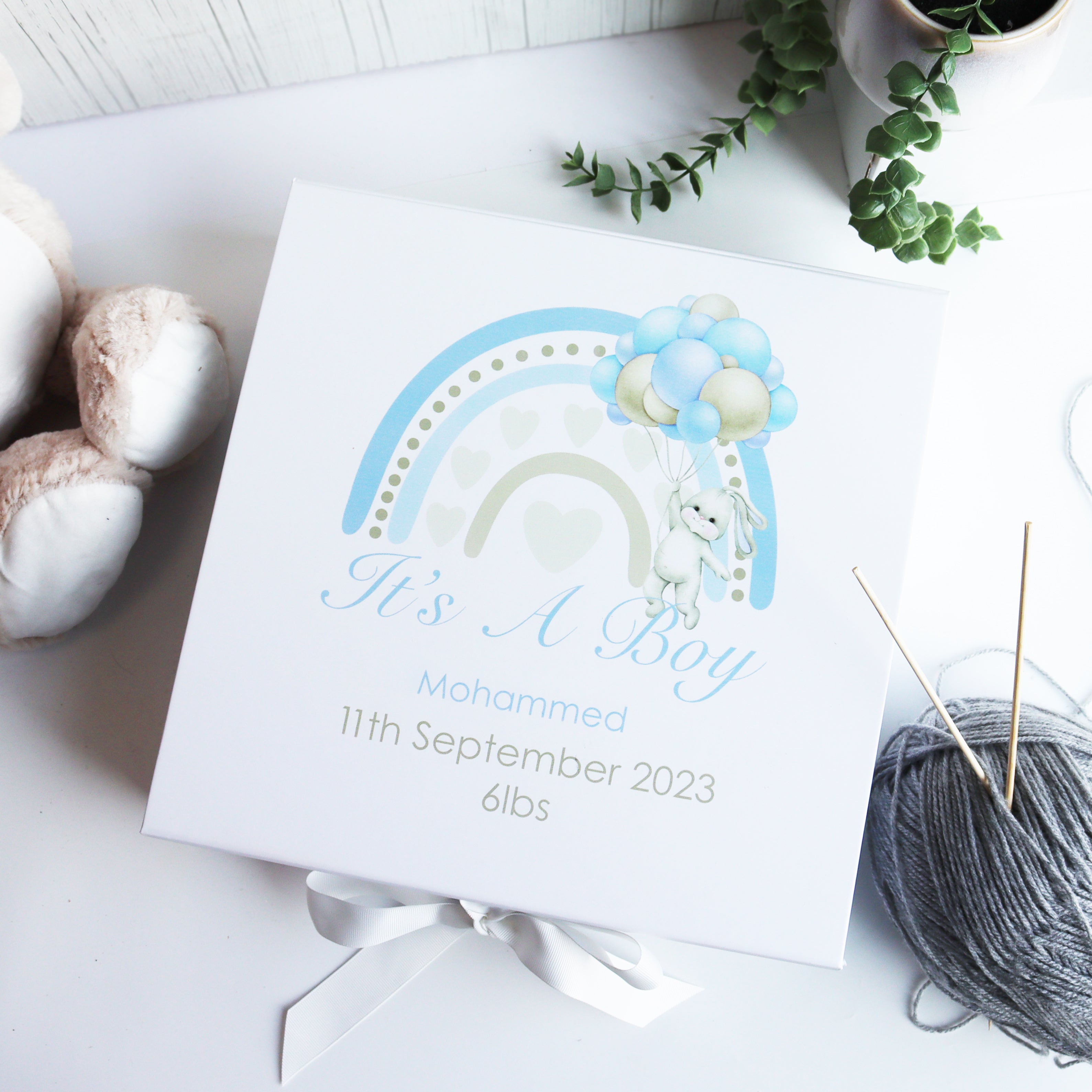 Personalised New Baby Boy Gift Box