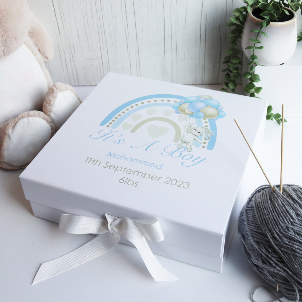 Personalised New Baby Boy Gift Box