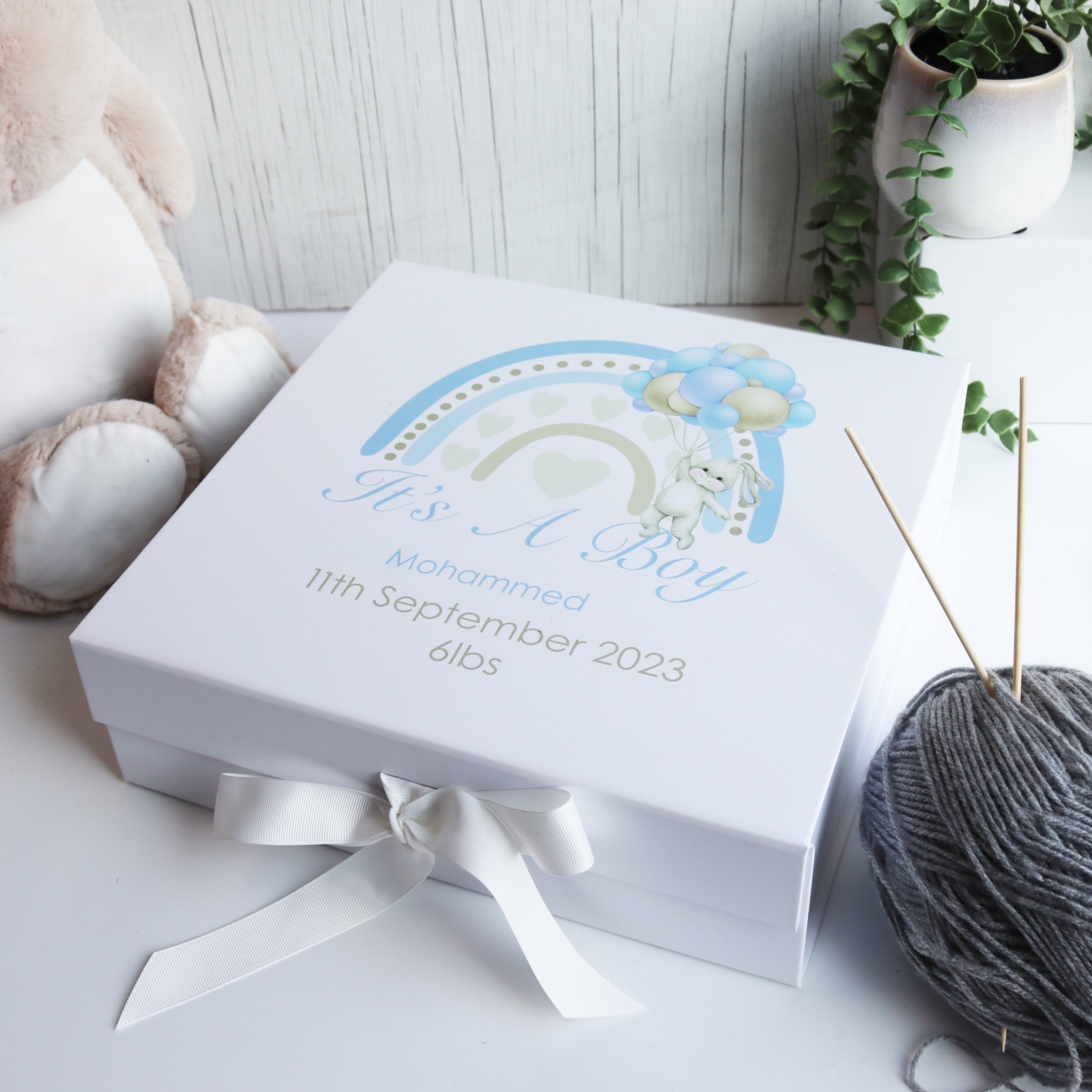 Personalised New Baby Boy Gift Box