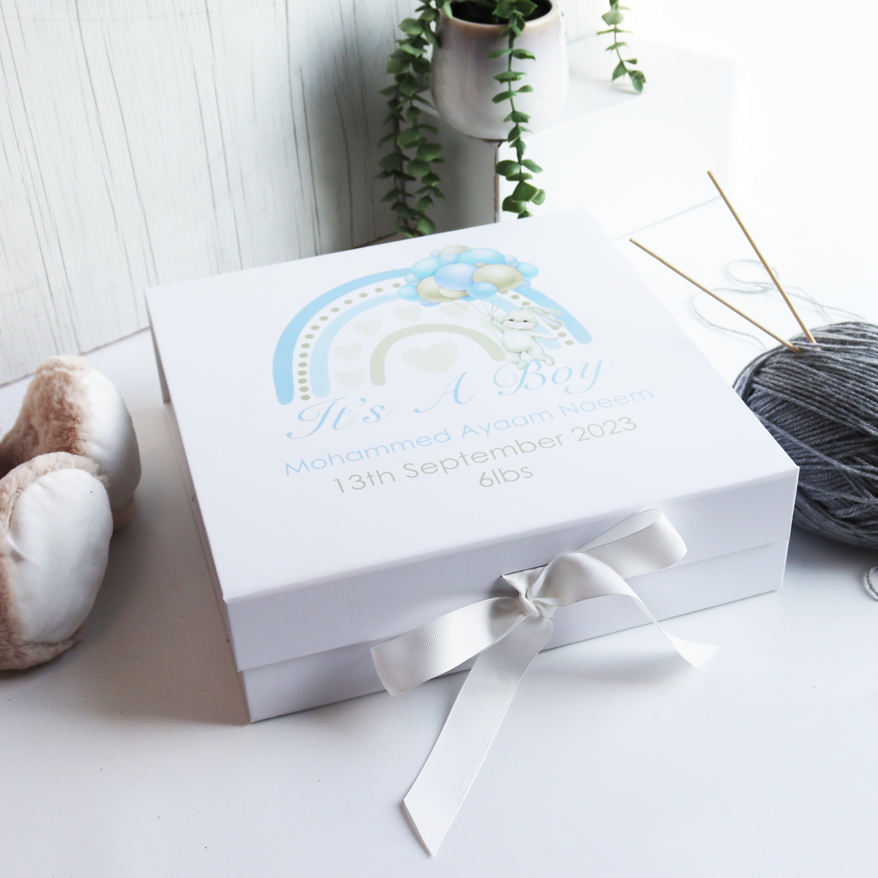 Personalised New Baby Boy Gift Box