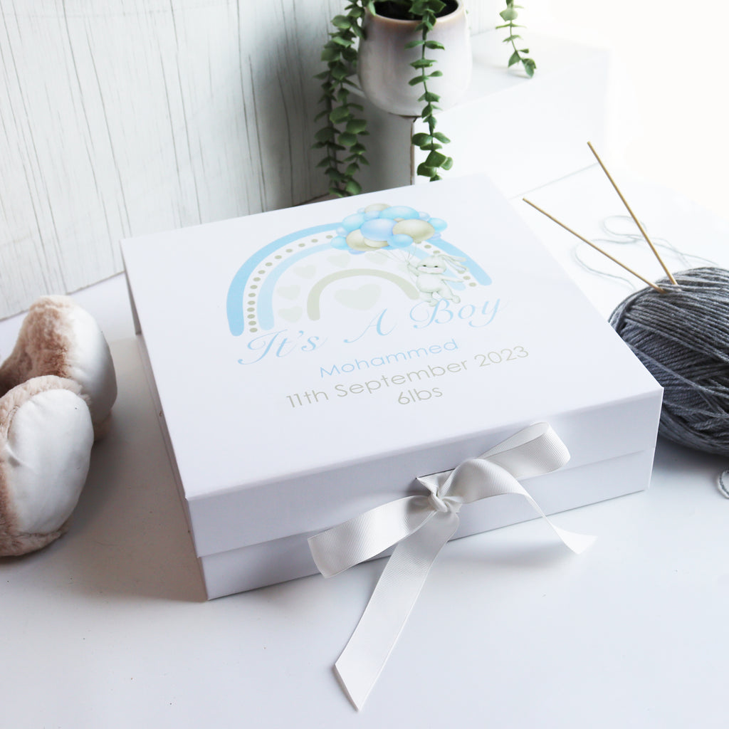 Personalised New Baby Boy Gift Box