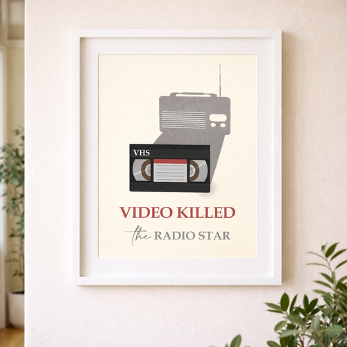 Video Killed The Radio Star Wall Art | Retro 80s Music Print | Gift for Music Lovers