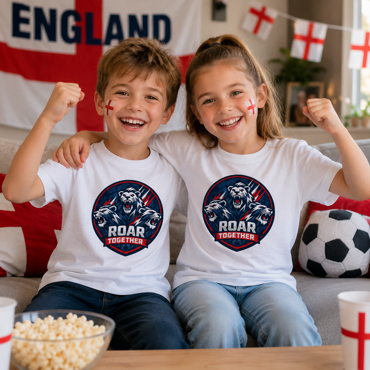 Child’s Football T-Shirt | England Fan Top | Kids Supporters Tee