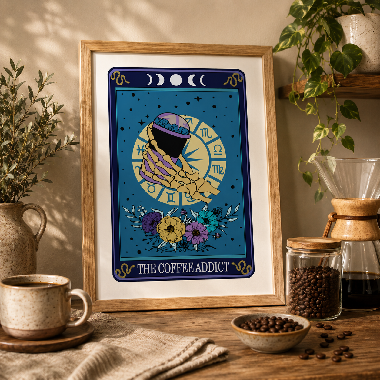 Tarot Coffee Lover Typographic Print