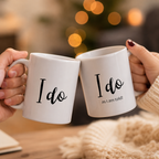 Funny 'I do as I am told' couples wedding mug set