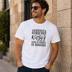 White rugby t-shirt with a playful weekend rugby and drinking slogan