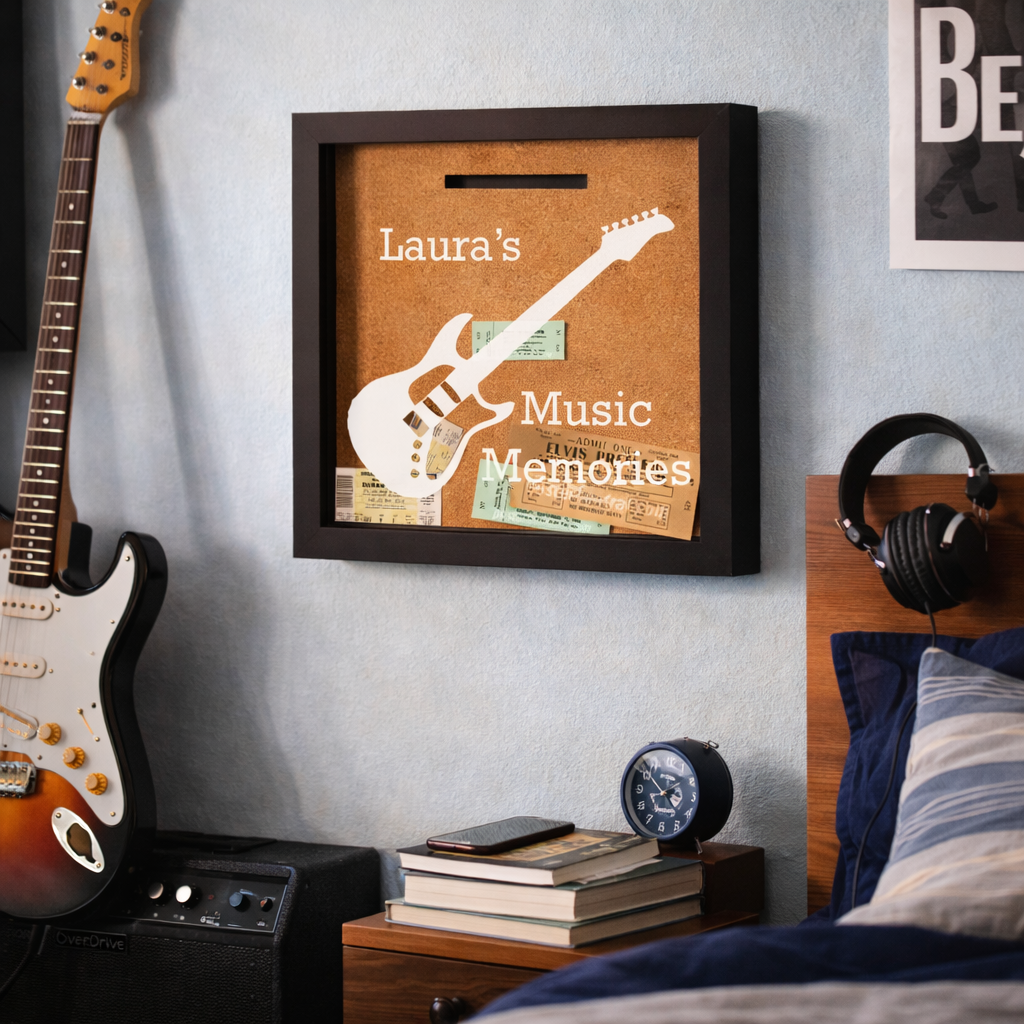 Personalised Concert Gig Ticket Keepsake Box 'Guitar'