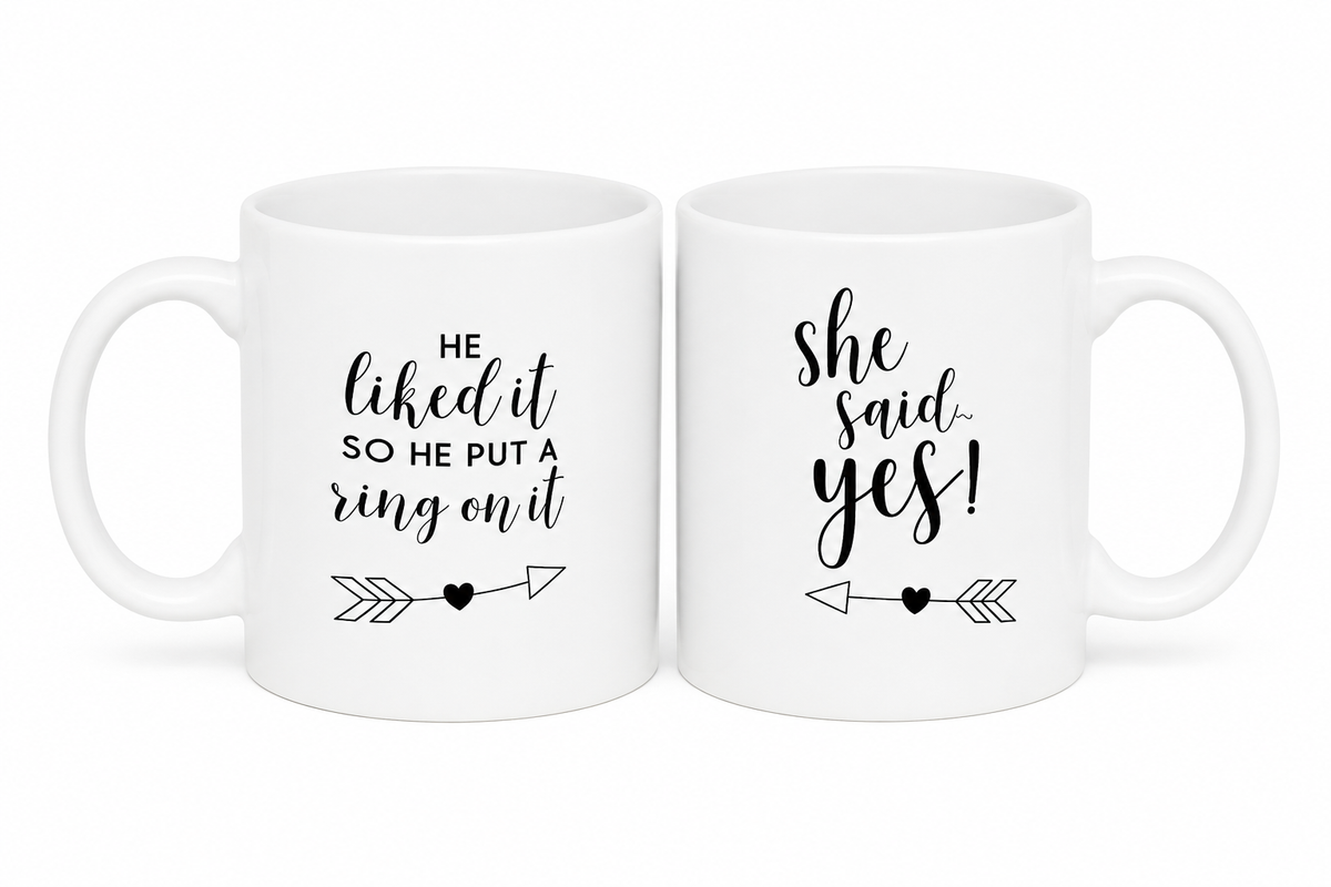 Engagement Couples Mug Set