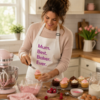 Personalised 'Best Baker Ever' apron in cream for a much-loved baker