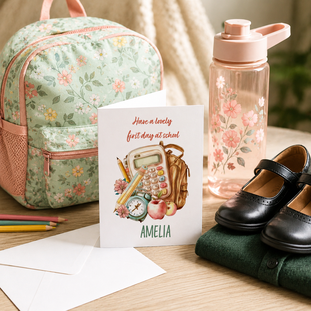 Personalised back to school backpack card variation