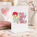 Valentine's card with a melting ice lolly reading 'You make me melt'