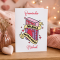 Personalised Valentine's card with a matchbox 'We are a perfect match' design and two names