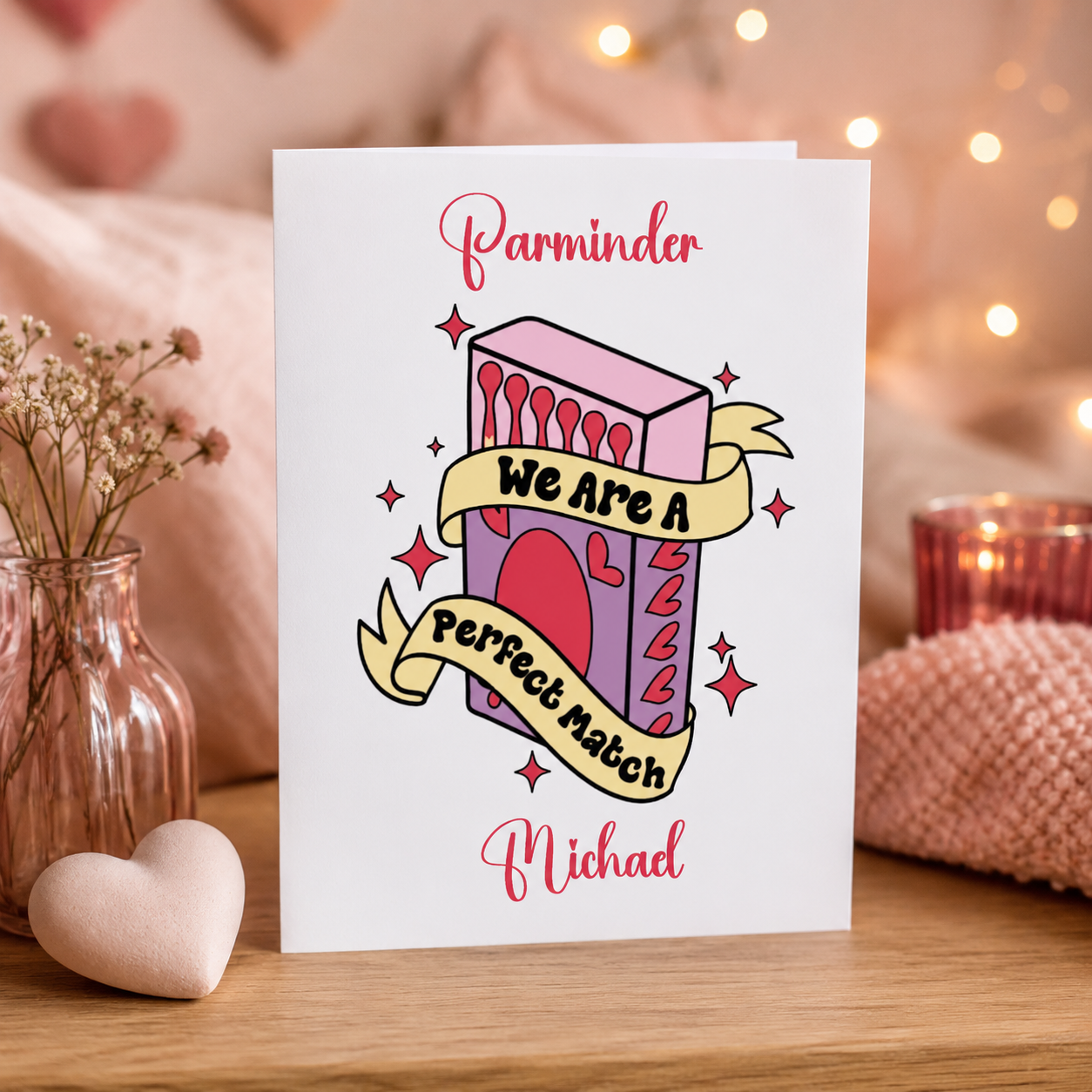 We Are The Perfect Match Personalised Valentine's Card
