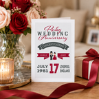 Personalised Ruby Wedding Anniversary card with custom couple names and details