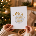 Luxury 'Jingle Bells' Christmas card with elegant gold foil bauble detail