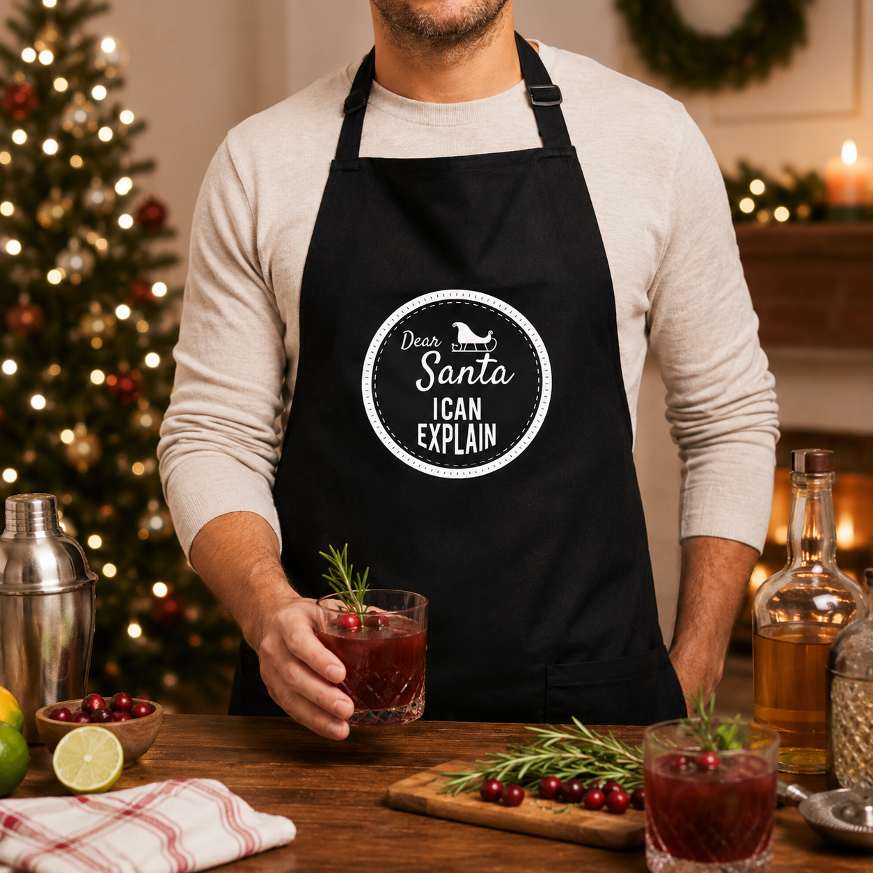 Dear Santa I Can Explain Christmas Apron