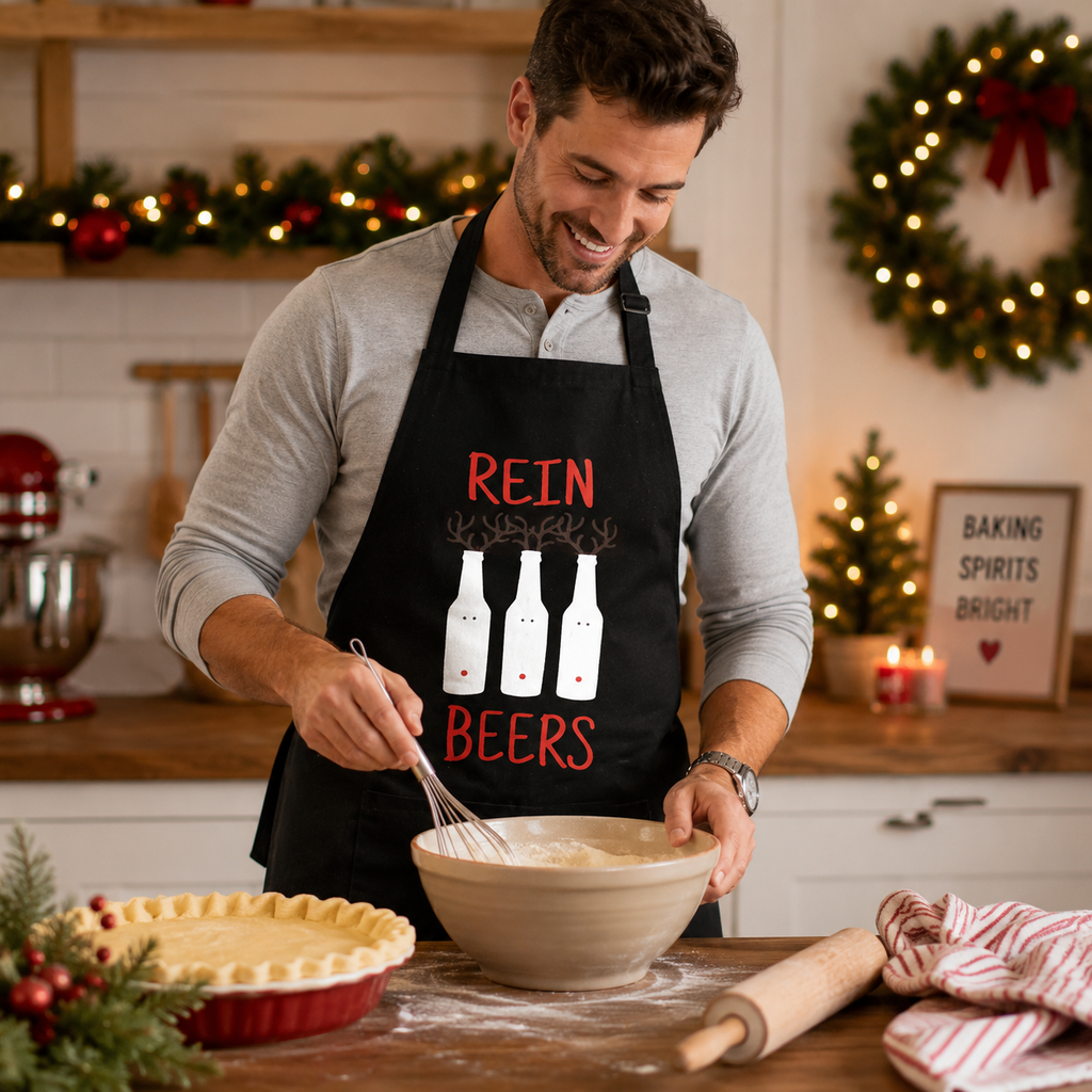 Black Christmas 'Reinbeers' apron, a fun gift for festive cooks
