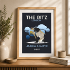 Personalised first dance wedding print with an illustrated dancing couple