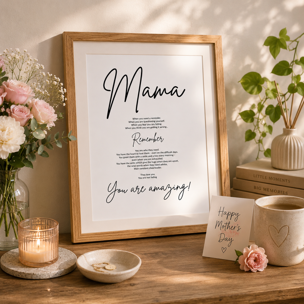 Mama poem print, a heartfelt keepsake gift for mum