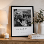 Personalised first anniversary wedding print with photo and first dance details