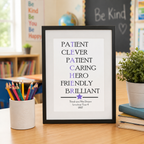 Personalised Thank You Teacher Typography Print