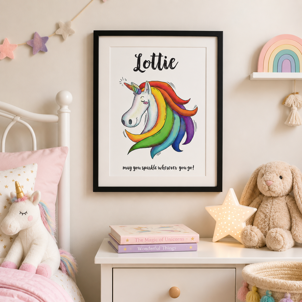Personalised Sparkle Unicorn Print