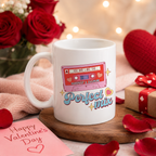 Personalised 'Perfect mix' couples mug with retro cassette and names print
