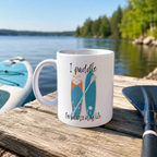 'I paddle for balance in my life' paddleboard mug, a gift for paddlers